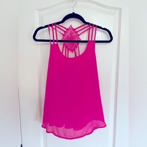 Neon pink tank top